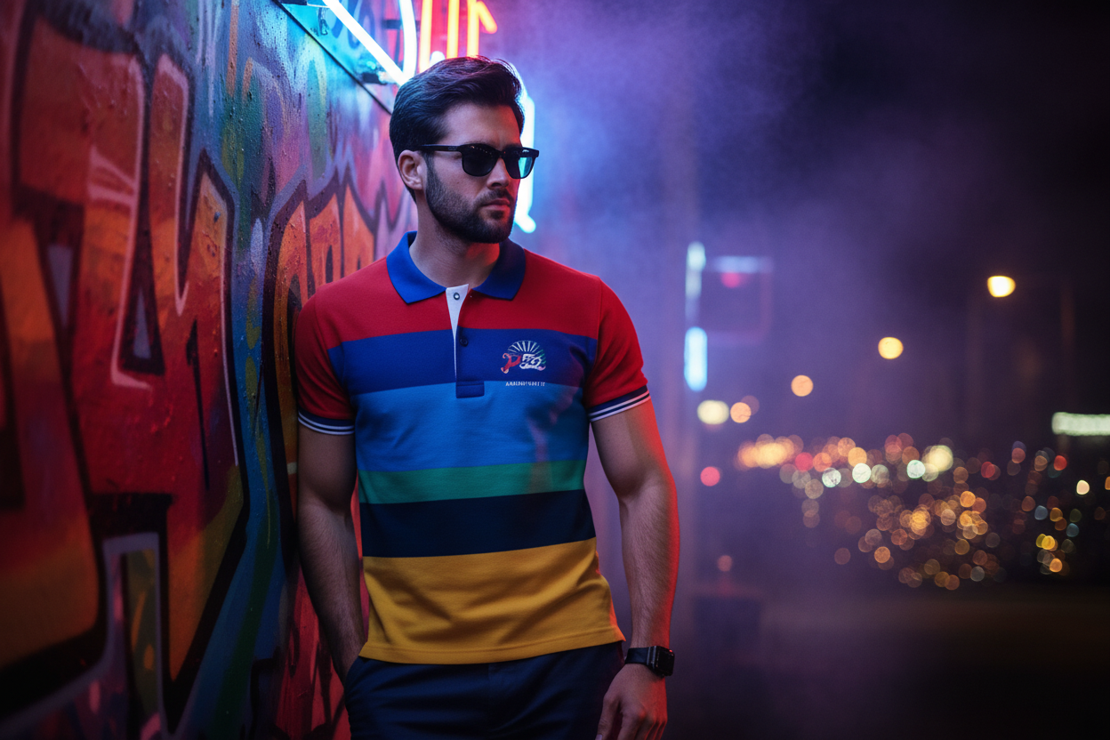 Malaysian Man Rainbow Polo Gangster Party Banner